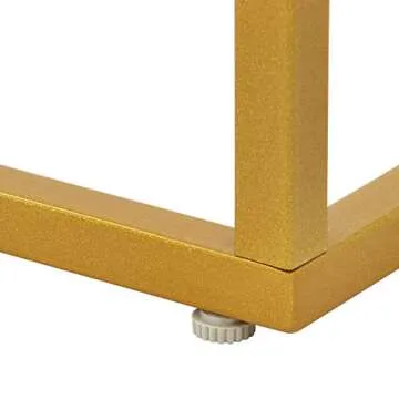 MEDUTEC Faux Marble Narrow Console Table with Golden Frame Sofa Table Small Entryway Table