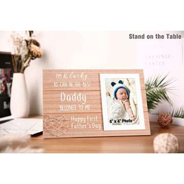 Sioial 2025 First Father's Day Gift for Dad-Father's Day Frame Gift for Daddy-New Dad Gift-Picture P...