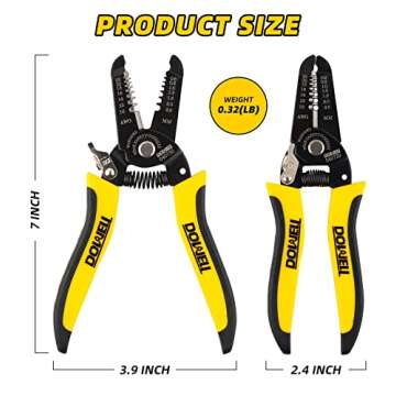 DOWELL 10-22 AWG Wire Stripper Cutter Wire Stripping Tool And Multi-Function Hand Tool，Professiona...