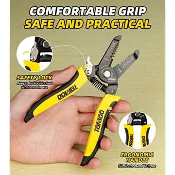 DOWELL 10-22 AWG Wire Stripper Cutter Wire Stripping Tool And Multi-Function Hand Tool，Professional Handle Design And Refined Craftsmanship.