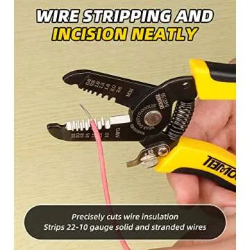 DOWELL 10-22 AWG Wire Stripper Cutter Wire Stripping Tool And Multi-Function Hand Tool，Professional Handle Design And Refined Craftsmanship.