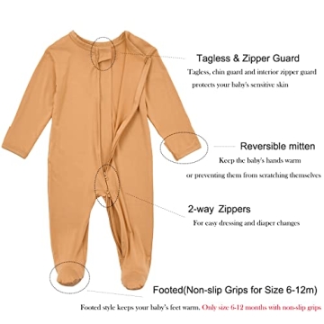 Aablexema Baby Footie Pajamas - Soft Bamboo Infant Sleepwear