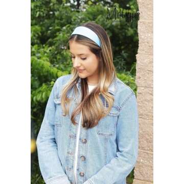 Stylish Motique Accessories Blue Leather-Like Headband