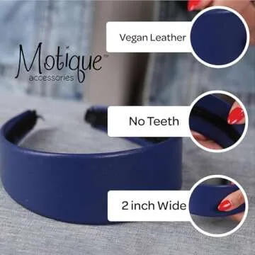 Stylish Motique Accessories Blue Leather-Like Headband