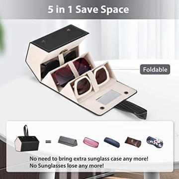 Muf Travel Sunglass Organizer with Mirror & Strap