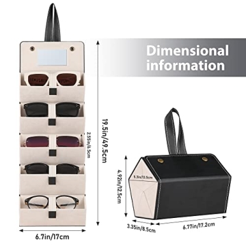 Muf Travel Sunglass Organizer with Mirror & Strap