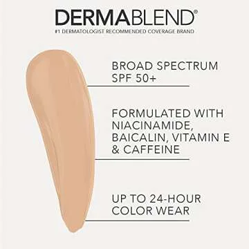 Dermablend Continuous Correctionâ„¢ Tone-Evening CC Cream Foundation SPF 50+, Full Coverage Foundation, Non-Comedogenic, 25N, Light Skin Tones ,1 Fl Oz (Pack of 1)