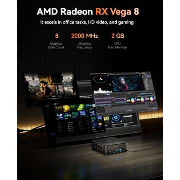 KAMRUI Ryzen 7 Mini PC, 16GB RAM, Triple 4K Display