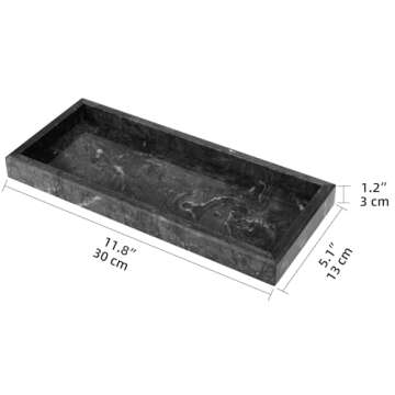 HESHIBI Luxury Marble Bathroom Vanity Tray for Stylish Homes
