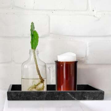 HESHIBI Luxury Marble Bathroom Vanity Tray for Stylish Homes