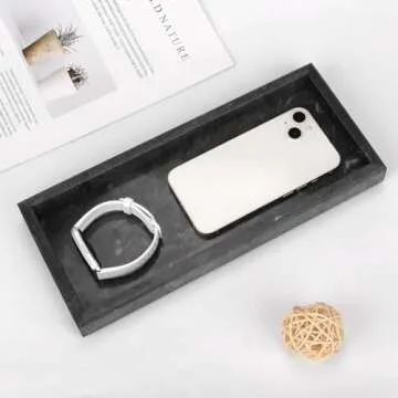 HESHIBI Luxury Marble Bathroom Vanity Tray for Stylish Homes