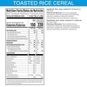 Kellogg's Rice Krispies Cold Breakfast Cereal, 8 Vitamins and Minerals, Rice Krispies Treats, Giant Size, Original, 24oz Box (1 Box)