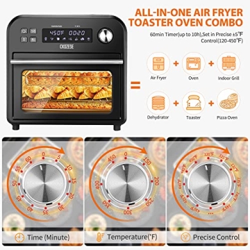 8-in-1 14QT Air Fryer Toaster Oven with 45 Recipes