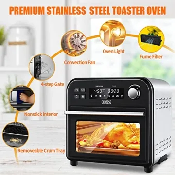 8-in-1 14QT Air Fryer Toaster Oven with 45 Recipes