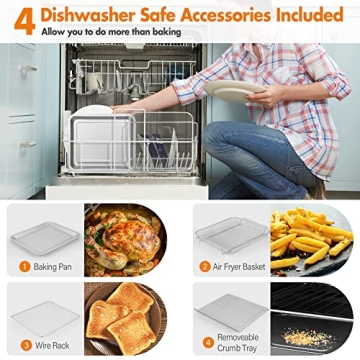 8-in-1 14QT Air Fryer Toaster Oven with 45 Recipes