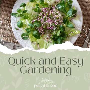 Petal & Pod Microgreens & Sprouting Seeds - Broccoli, Alfalfa, Radish, Mung Bean & Salad Mix Variety...