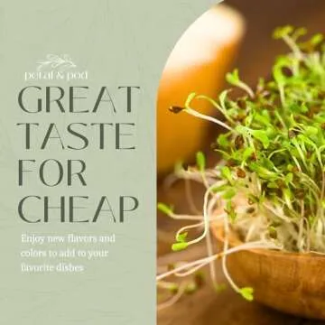 Petal & Pod Microgreens & Sprouting Seeds - Broccoli, Alfalfa, Radish, Mung Bean & Salad Mix Variety Pack for MicroGreens Growing Kit and Sprouting Jars