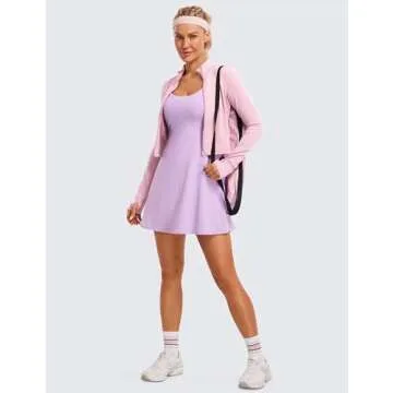 CRZ YOGA Womens Butterluxe Full Zip Cropped Workout Jacket Slim Fit Lightweight Athletic Yoga Tops with Thumb Holes Pink Peony Small