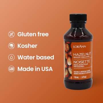 LorAnn Hazelnut Bakery Emulsion, 4 ounce bottle