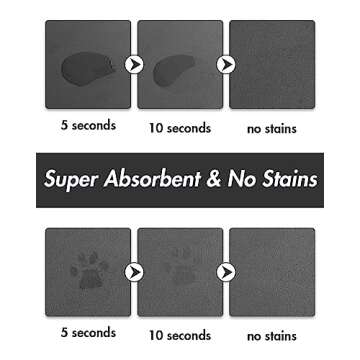 MontVoo-Absorbent Pet Feeding Mat-No Stains Dog Mat for Food and Water Bowl-Quick Dry Dog Cat & Dog ...