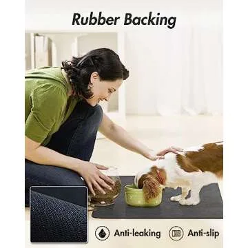 MontVoo-Absorbent Pet Feeding Mat-No Stains Dog Mat for Food and Water Bowl-Quick Dry Dog Cat & Dog Food Mat Water Dispenser Mat-Pet Supplies Mat-Dog Water Bowl Mat for Messy Drinker