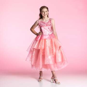 Stylish Wicked Glinda Costume for Girls in Pink