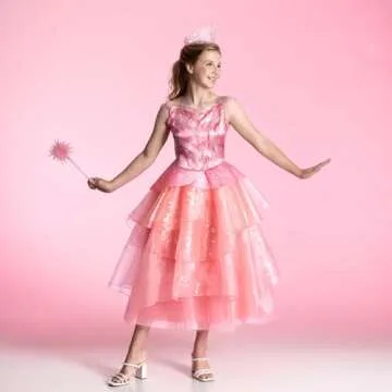 Stylish Wicked Glinda Costume for Girls in Pink