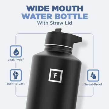 IRON °FLASK Insulated Water Bottle with 3 Lids