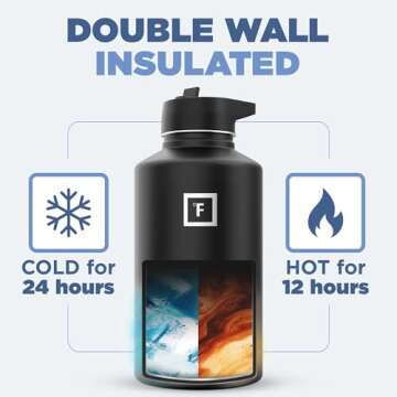 IRON °FLASK Insulated Water Bottle with 3 Lids