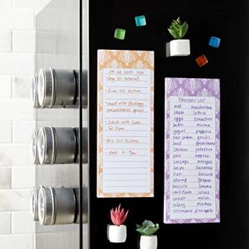 Juvale Magnetic Notepads - Elegant Grocery List & Memo Pads (12-Pack, 6 Colors)