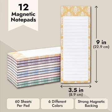 Juvale 12-Pack Magnetic Notepads for Effortless Organization