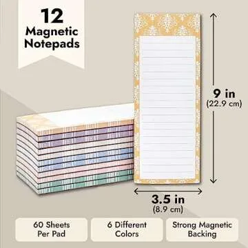 Juvale 12-Pack Magnetic Notepads for Effortless Organization