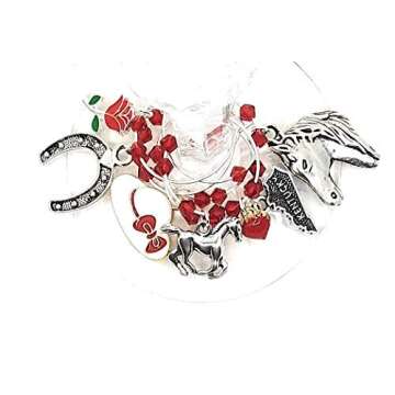 Kentucky Derby Wine Glass Charms, Kentucky Derby Glass Identifiers, Glass Tags, Horse Charms, Horse Gift For Horse Lover, Kentucky Derby Horse Race Party Supplies - 6 Wine Charms/pack