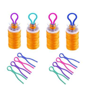 Luckkyme 80 Pieces Bobbin Thread Holders Thread Buddies Clips Sewing Machine Accessories for Thread Spool Organizing, 4 Colors