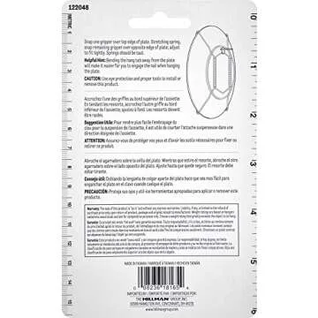 Hillman 122048 Plate Hangers 5-1/2"-8" with Tip Protectors, 1