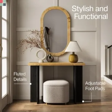 Fluted Console Table for Narrow Spaces and Entryways