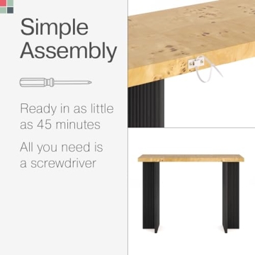 Fluted Console Table for Narrow Spaces and Entryways