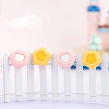 GeekShare Cute Silicone Joy Con Thumb Grip Caps, Joystick Cover Compatible with Switch/OLED/Switch Lite,4PCS - Cream Heart