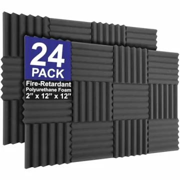 Foam Factory Inc 24 Pack Acoustic Foam Panels - Enhance Studio Soundproofing