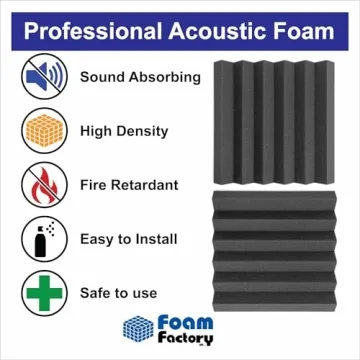 Foam Factory Acoustic Foam Panels Studio Soundproofing 24 Pack