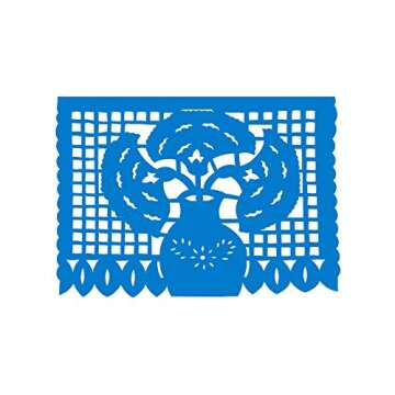 Super Value Depot Two Large Plastic Mexican ?Papel Picado? Banners. (Over 16 feet Long Each Banner). 20 Individual pannels. (10 pannels per Banner). A Colorful Touch for Your Celebrations.