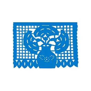 Super Value Depot Two Large Plastic Mexican ?Papel Picado? Banners. (Over 16 feet Long Each Banner). 20 Individual pannels. (10 pannels per Banner). A Colorful Touch for Your Celebrations.