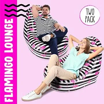 Inflatable Deck Chair | Flamingo Print | 2 Pack