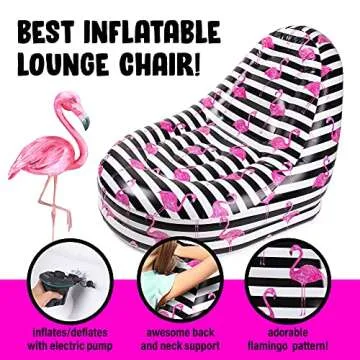 Inflatable Deck Chair | Flamingo Print | 2 Pack