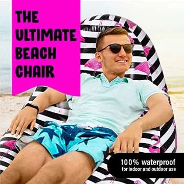 Inflatable Deck Chair | Flamingo Print | 2 Pack