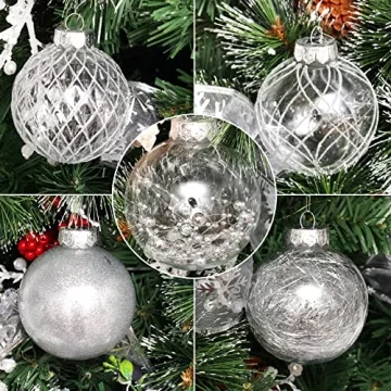 Clear Christmas Ball Ornaments Set – Stylish and Shatterproof 2.36 Inch Decorations for Festive Cheer!