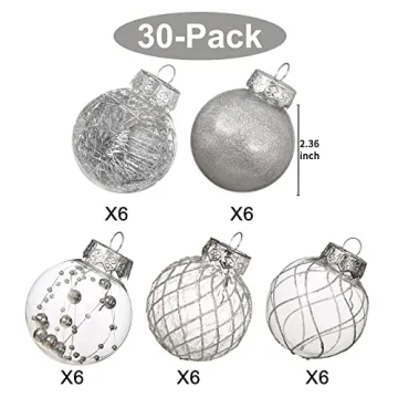 Clear Christmas Ball Ornaments Set – Stylish and Shatterproof 2.36 Inch Decorations for Festive Cheer!