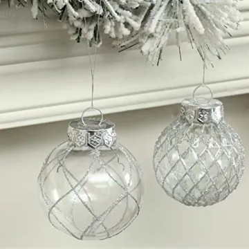 Clear Christmas Ball Ornaments Set – Stylish and Shatterproof 2.36 Inch Decorations for Festive Cheer!