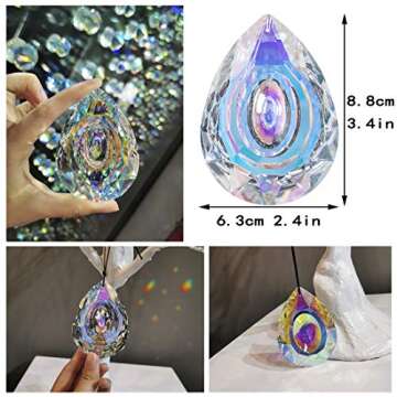 H&D HYALINE & DORA 89mm/3.5in Hanging Chandelier Crystals Prisms for Window Suncatchers Chandelier P...