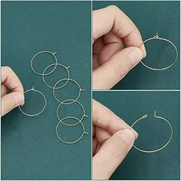 UNICRAFTALE 100pcs Golden Wine Glass Charm Rings for DIY